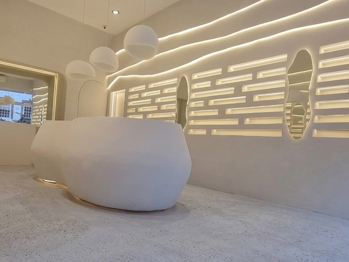 Drywall feature wall in a Cape Town reception area