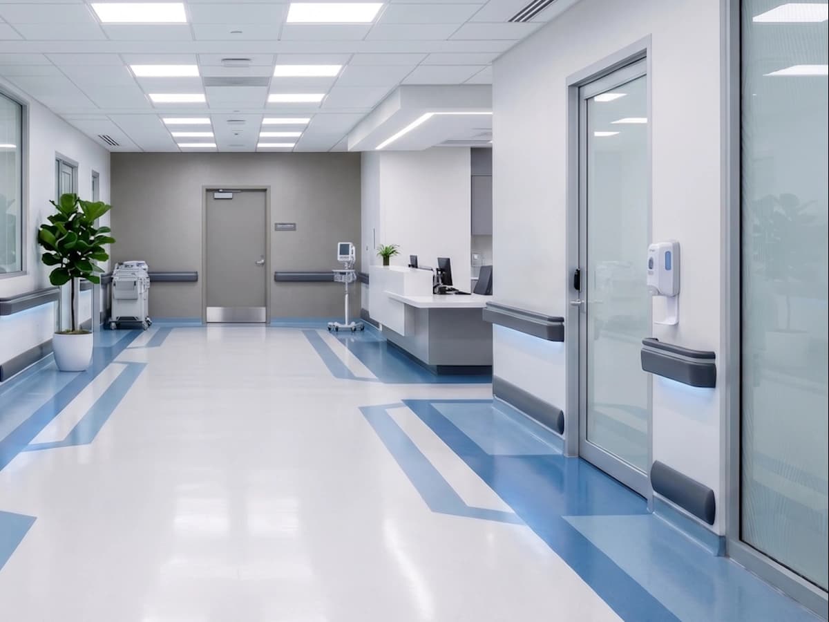 Impact-resistant drywall in a high-traffic commercial corridor