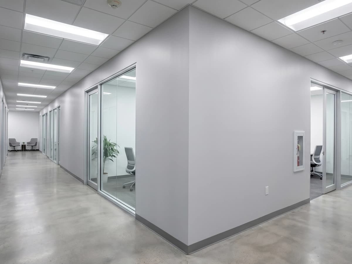 Drywall partitioning installed in a Cape Town office fit-out
