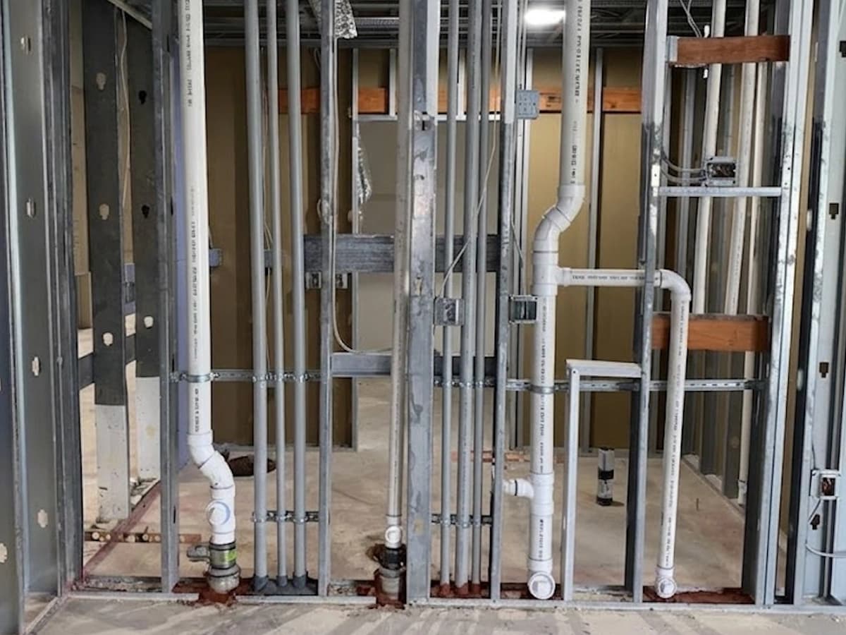 Plumbing first-fix during a Cape Town industrial fit-out