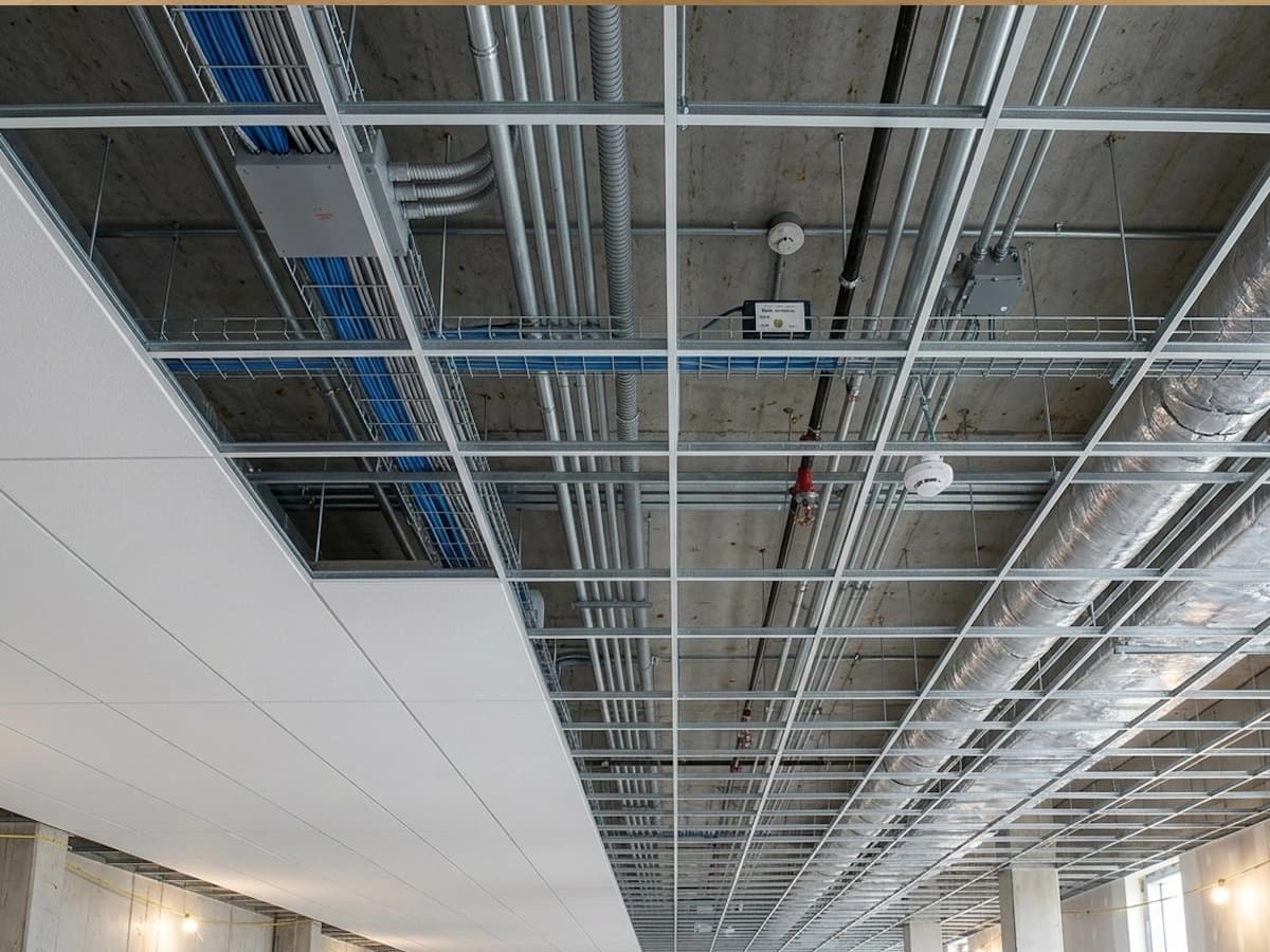 Suspended grid ceiling installed in a Cape Town commercial space
